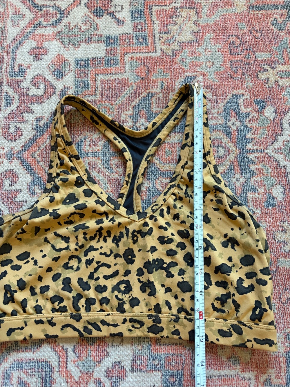Varley Leopard Print Racerback Sports Bra - Picture 7 of 7